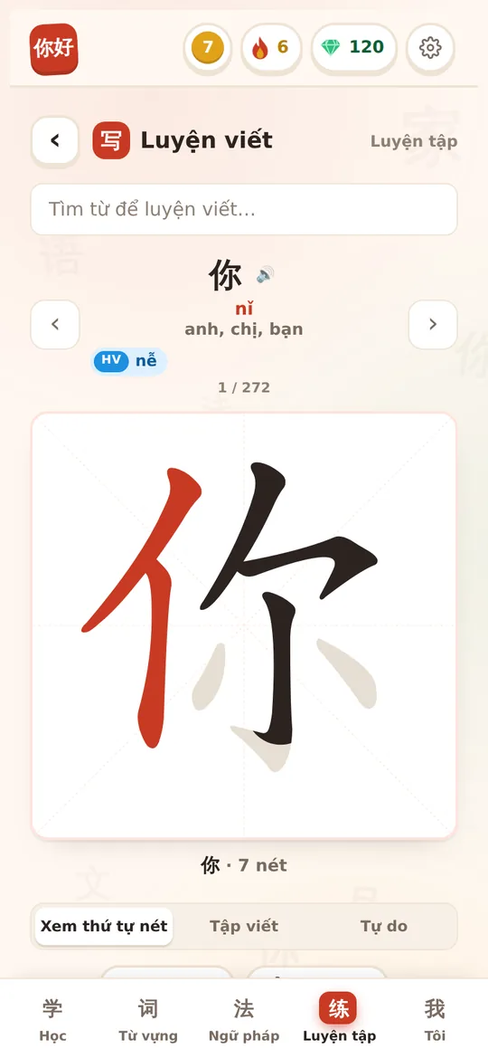 Luyện viết chữ Hán